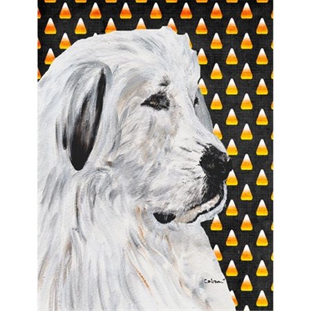 PATIOPLUS Great Pyrenees Candy Corn Halloween Flag Garden Size PA631545